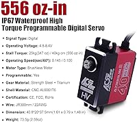Vista 2 de AGFRC A50BHL 41.9 lbs Servo de bajo perfil y A73BHLW 88.2 lbs Servo RC sin escobillas impermeable