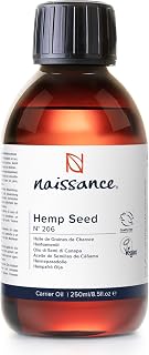 Naissance Cold Pressed Hemp Seed Oil (No. 206) - 250ml - Natural Moisturiser For Skin, Face, Beard, Nails, Hair, Body, Scalp