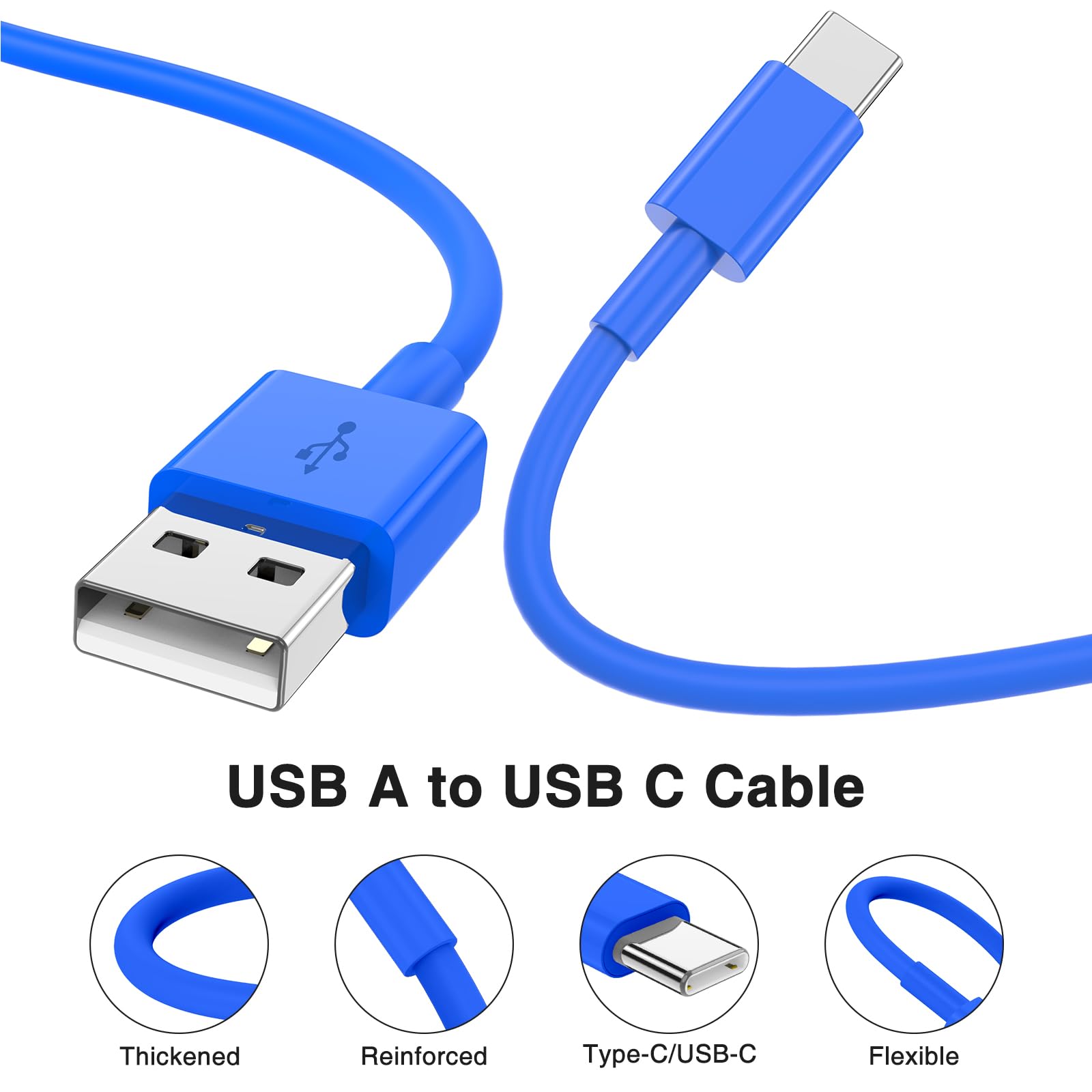 Cavo USB Type-C Ricarica Rapida [2Pezzi/1M+2M] Cavo iPhone 17 16 15 Pro Max Qriginale Apple USBC,Cavo USB A a USB C,Cavo Tipo C per iPhone16 17 15 Pro/iPhone 17 Air/iPad Pro/Air,Galaxy S25/S24/S23-Blu