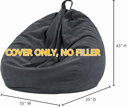 Miniatura 211 de Nobildonna - Funda para silla de puf (relleno sin relleno) de nido de pájaro para niños y adultos. Puf extra grande para almacenamiento de animales