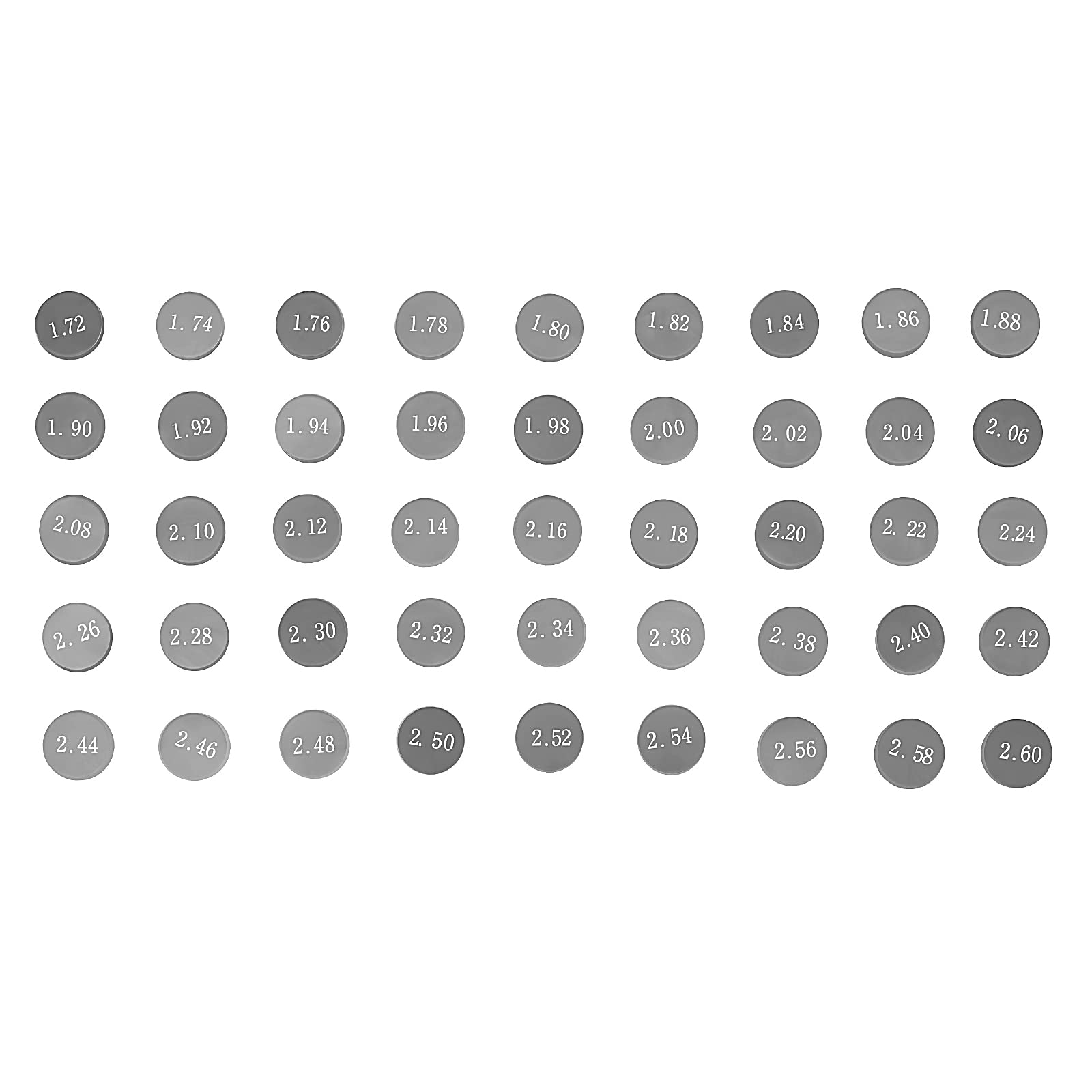 AHL 10.00mm 55pcs 1.85-3.2mm ventil shim ventile einstellen für 530 2008 2009 2010 2011