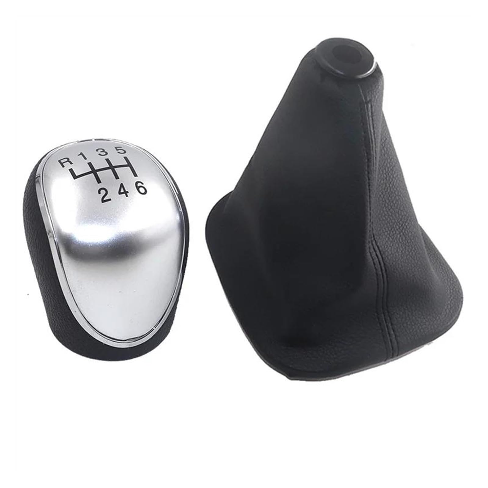 Cavinbdz Pair Silver For Hyundai Ix35 2009-2015 Manual Gear Shift Knob Leather Gaiter Boot Cover Lever Shifter Handle Stick Boot Gaitor(Pair Silver)