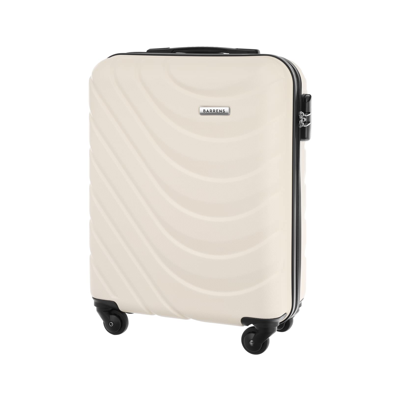 BARRENS Maleta de Cabina | Equipaje de Cabina | 55x40x20 cm | 34 L | ABS | Maleta de Viaje | 4 Ruedas | Asa Flexible | Maleta rígida | Compatible con líneas aéreas | Beige