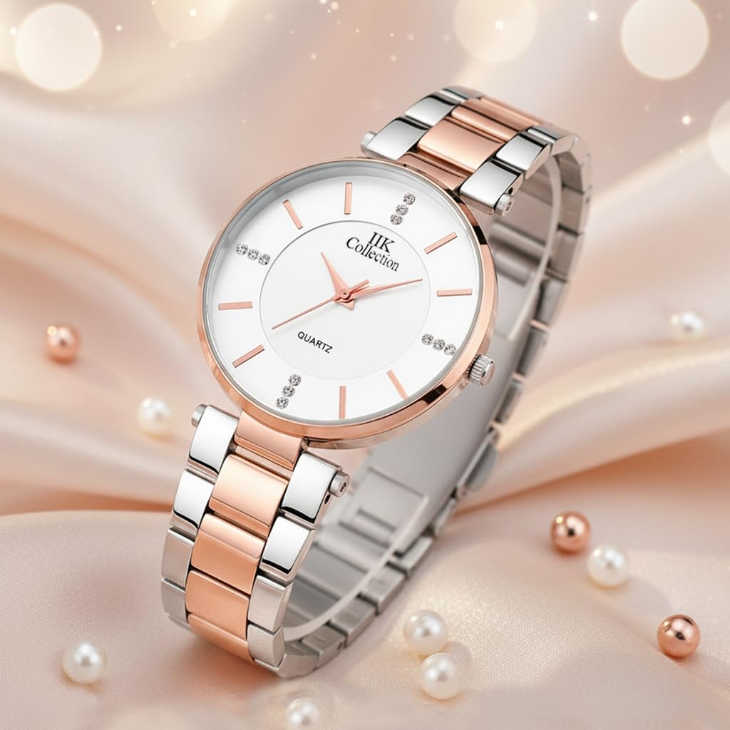 Analog Women's Watch Stainless Steel Dial Wrist Watches for Women Stylish Belt Ladies Watch - Water Resistant Watches for Girls