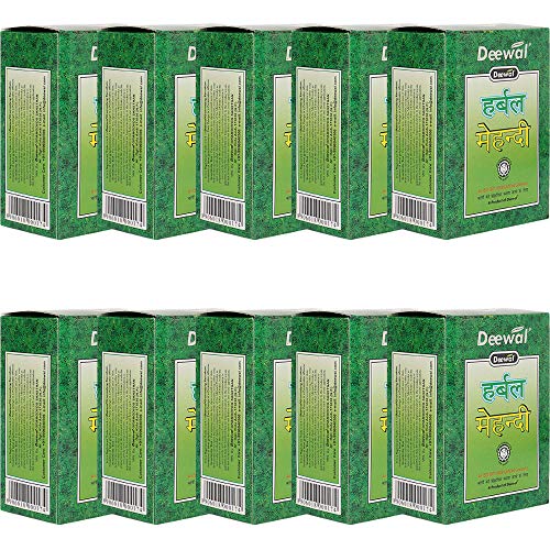 Image of Deewal Herbal Khadi Mehndi for Unisex, for All Hair Type 800G - Black(Pack Of 10), 1 Count