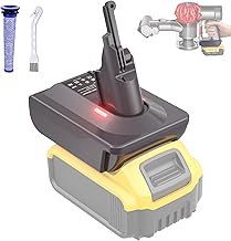 V7 V8 Battery Adapter for Dyson Convert for Dewalt 20V Battery to Dyson V7 V8 Battery SV10 SV11 Animal Fluffy Motorhead Absolute Vacuum Battery (DW20V7/8Adapter ONLY) with Filter and Brush