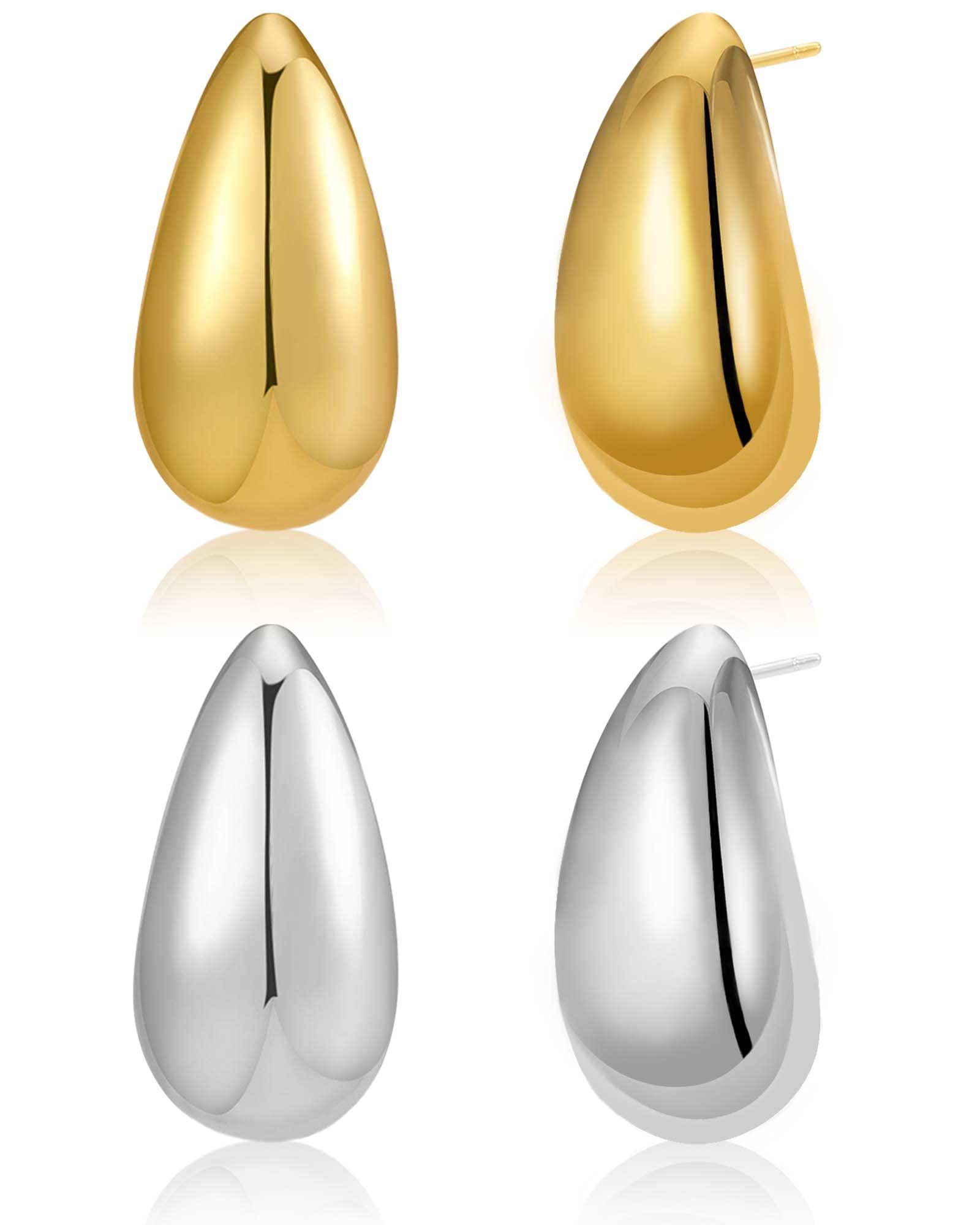 Bottega Earring Dupes Thick Gold Hoop Chunky Gold Hoop Earrings Earrings Clip On Earrings Gold Hoops