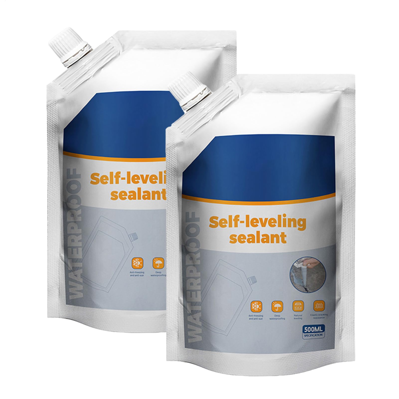 Remplisseur Liquide pour Fissures Dans Béton - 2 Pièces Mastic de Réparation Étanche pour Fissures de Béton, Ciment Liquide Séchage Rapide, Adhésif pour Bétton, Mastic de Réparation de Brique (1000ml)