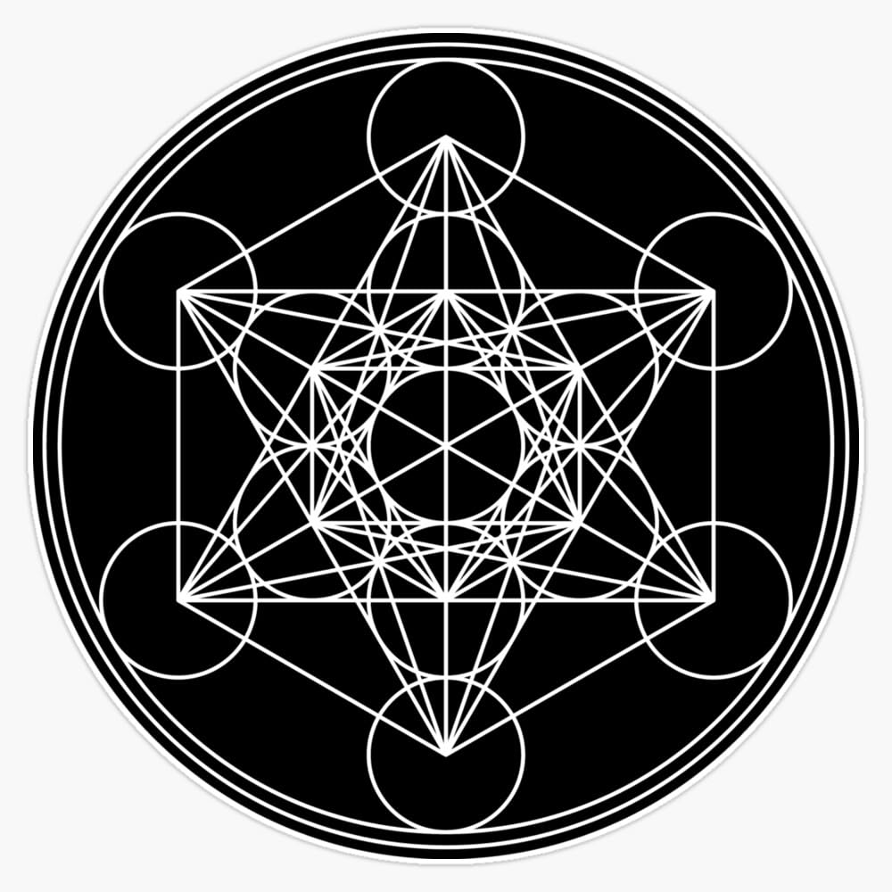 Metatrons Cube, Flower Of Life, Sacred Geometry Sticker Vinyl Waterproof Sticker Decal Car Laptop Wall Window Bumper Sticker 5"
