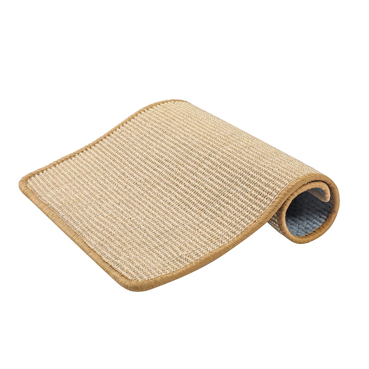 PEIHUODAN Cat Scratcher Rug Natural Sisal Cat Scratch Mat for Indoor Cats Grinding Claws Nails Horizontal Cat Floor Scratching Pad Rug, Protect Carpets and Sofas (40x60cm,Beige)