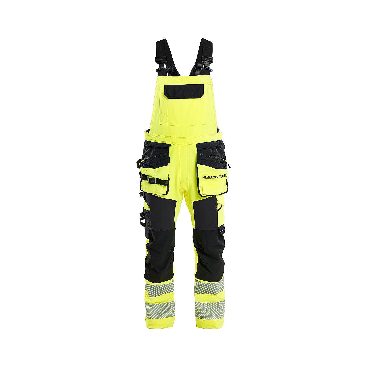 BLAKLADER Cotte de travail à bretelles stretch 4D haute visibilité 2626 Jaune/Noir 58C - Vêtements de travail