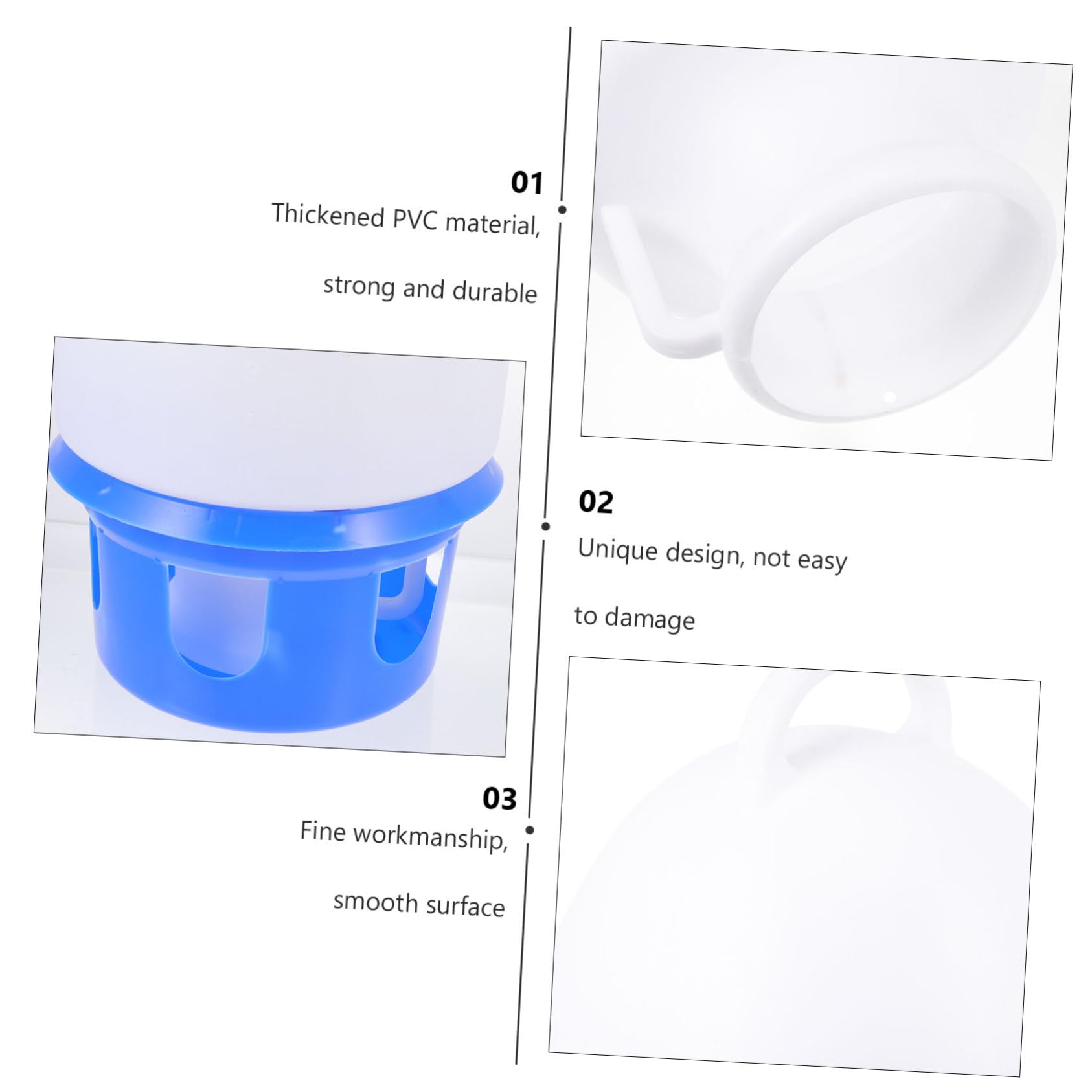 Abreuvoir pour Pigeons en PVC Bleu, Modèle Rond, Simple à Utiliser