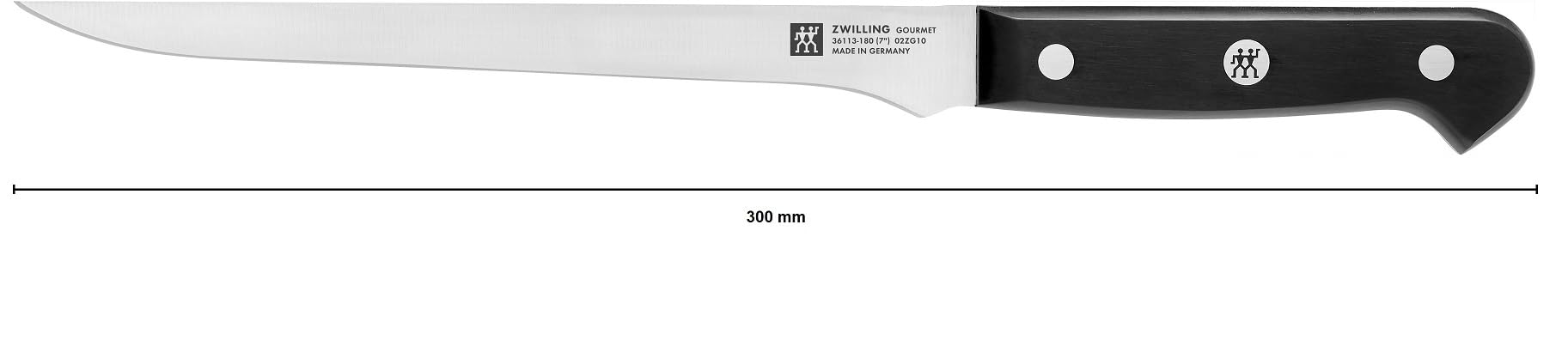 ZWILLING Gourmet Filetiermesser, 18 cm, Rostfreier Spezialstahl, Ergonomischer Kunststoff-Griff, Schwarz - Made in Germany