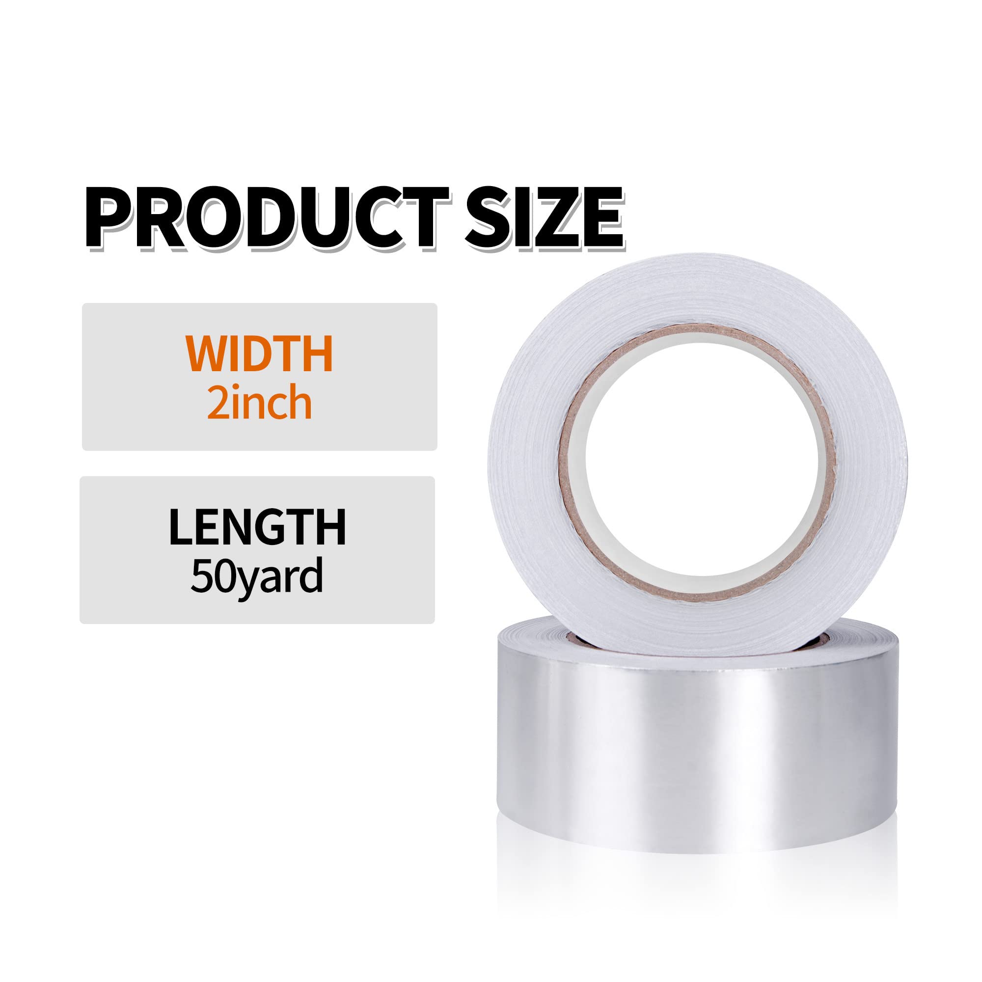 TAPEBEAR Cinta Adhesiva De Aluminio 50mm x 46m-Sella, repara y aisla-Resistente al agua y altas temperaturas, Cinta de Aluminio para Sellar Sistemas, conductos y Aire Acondicionado