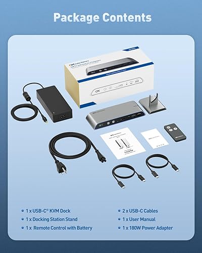 Miniatura 6 de Cable Matters Conmutador KVM USB C 14 en 1 para 2 portátiles, soporta 4K dual 60Hz sobre DisplayPort y HDMI, carga de hasta 100 W, puerto USB-A/USBC