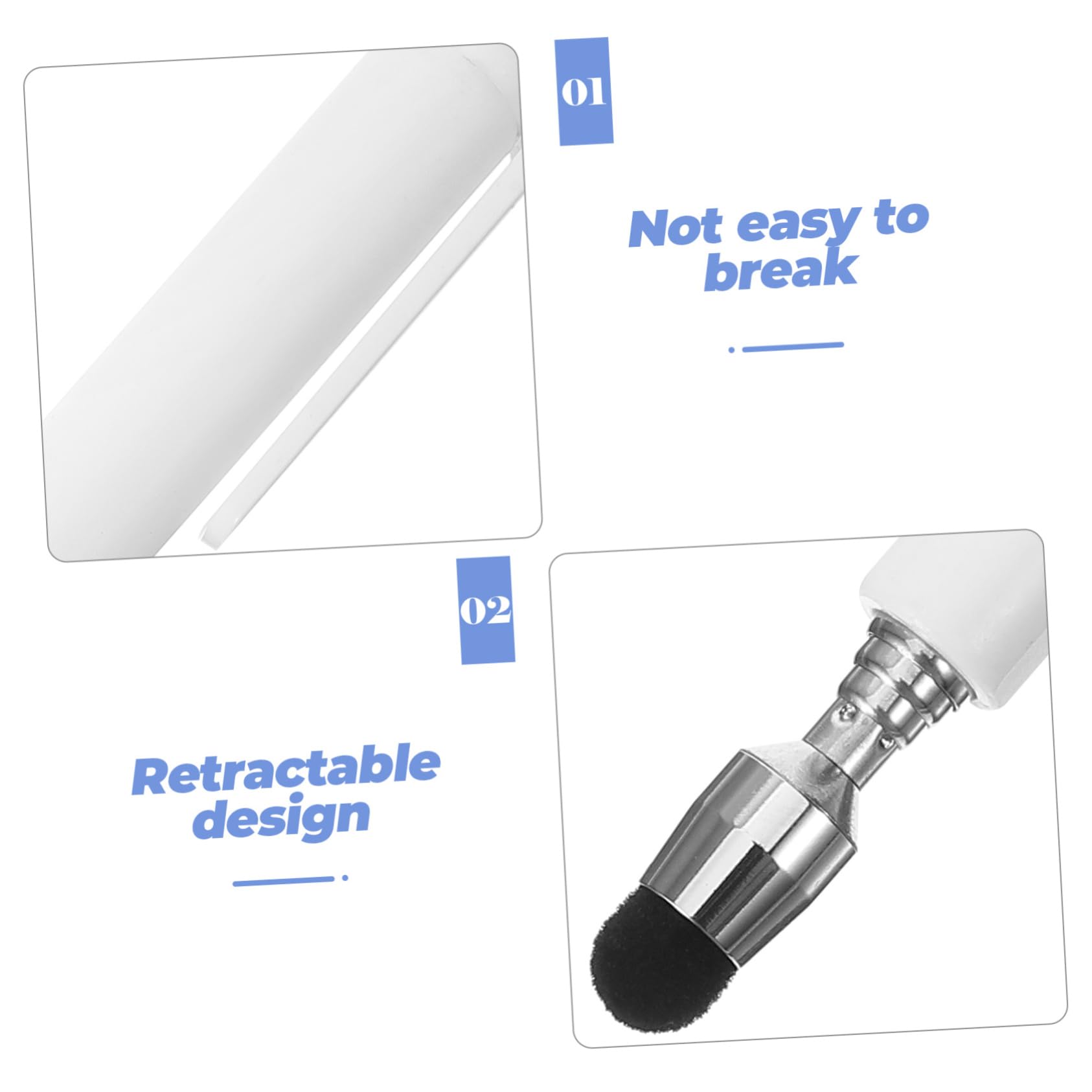 HOMSFOU 5pezzi Pennino Capacitivo Per Stylus Pen Versatile Per Tablet e Lavagne Elettroniche Design Retrattile e Sensibile Versione Aggiornata Con Clip