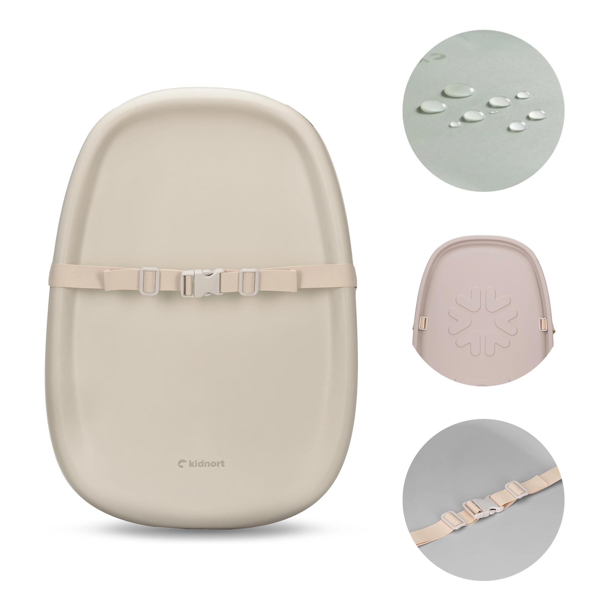 Laer Wickelauflage Wickelunterlage abwaschbar mit erhöhten Seiten und verstellbarem Gurt rutschfester Unterseite für Wickeltisch Wickelkommode Wickelaufsatz für Babys Soft Linen