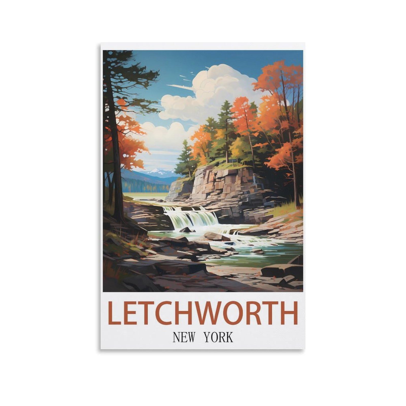 EZMLFA 5D Diamond Painting Kits for Adults,Letchworth New Yorks,Diamond Painting,Landscape Gem Art Kits Adult and Crafts Home Decor 40x50cm