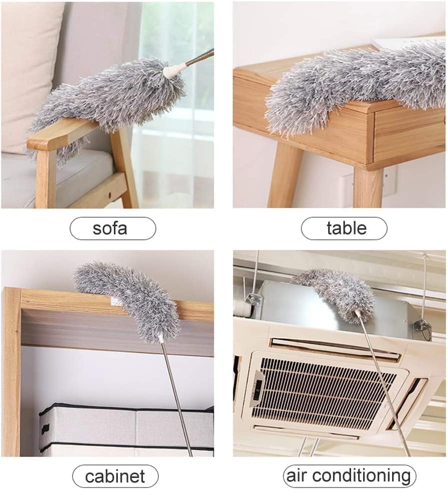 Image of Force24 - Microfiber Feather Duster Bendable & Extendable Fan Cleaning with 100 inches Expandable Pole Handle for High Ceiling Fans,Window Blinds, Furniture (3)