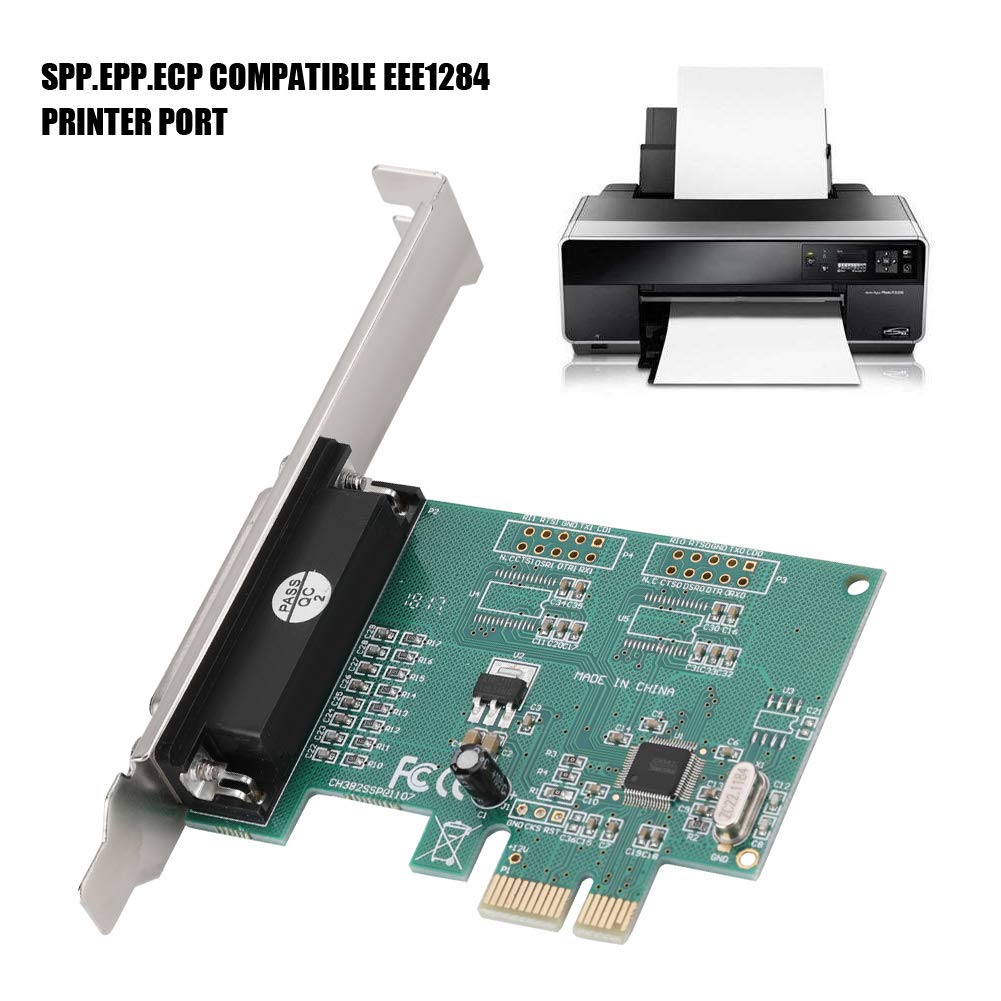 Parallel Port DB25 LPT Printer PCI E Express Card Converter Adapter High Speed Data Transfer Short Iron Plate Small Case Application