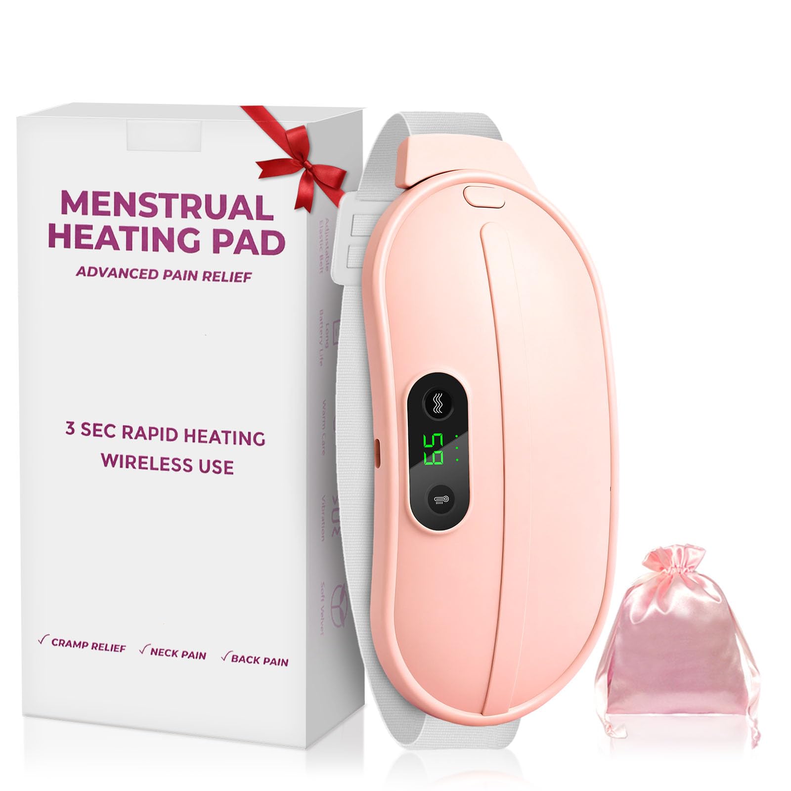 Ceinture chauffante regle douloureuse, iklestar 5000mAh Coussin chauffant pour les crampes menstruelles avec 6 modes de chaleur et de massage, ceinture regles douloureuses et les crampes dorsales