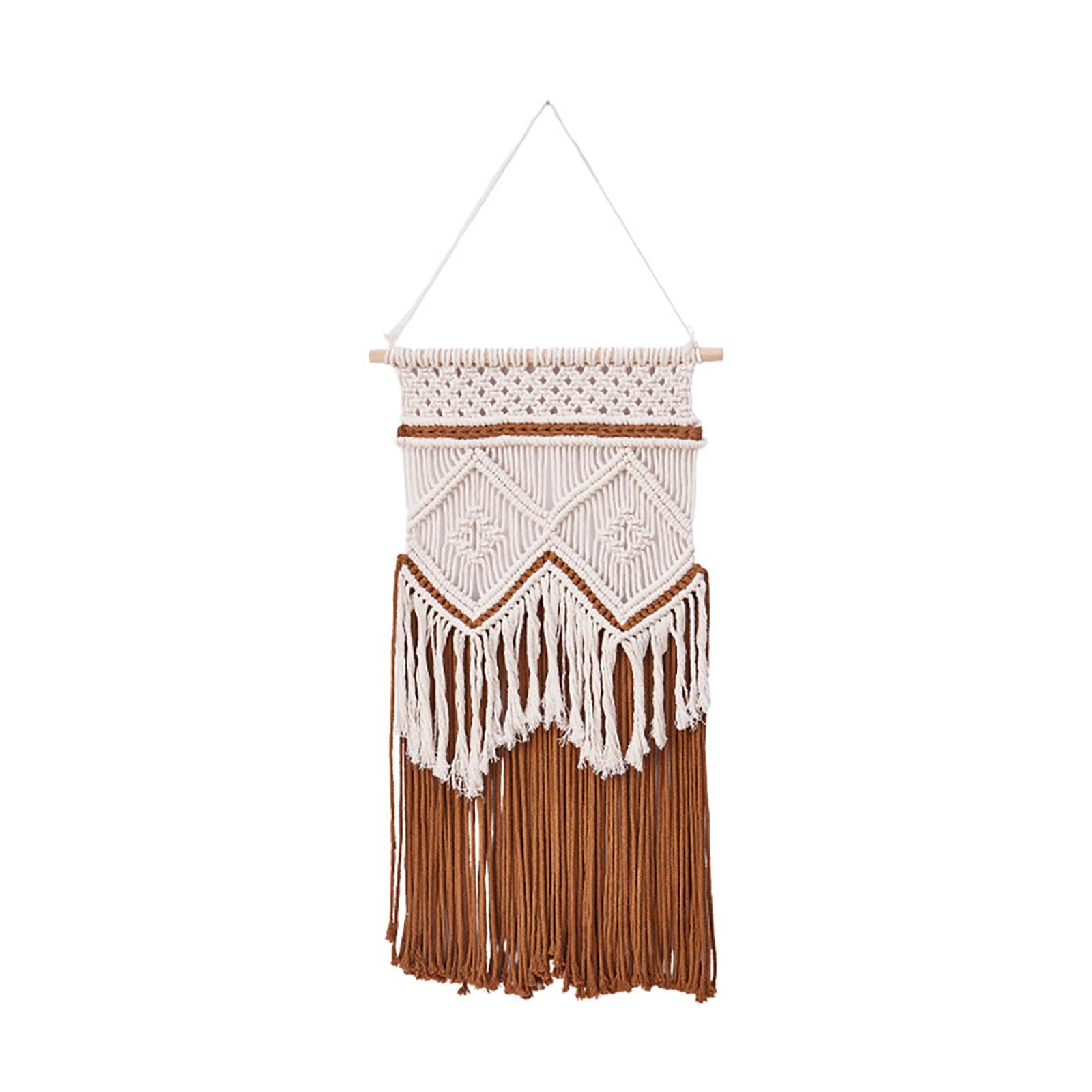 TaLcuS Ins Nordic Hand Woven Wall Hanging Boho Macrame Tapestry Natural Cotton Handmade Wall Art Minimalist Scandinavian Style Home Decor(A3)