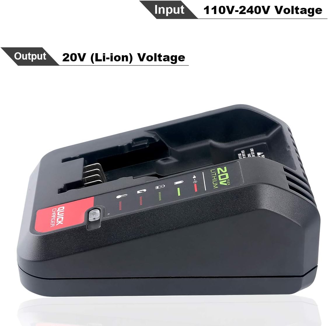 Lasica 20V Max Charger Compatible with Black & Decker 20v Battery and Compatible with Porter-Cable 20v Battery LBXR20 LBXR2020 PCC681L PCC685L PCC692L BDCAC202B 20-Volt Power Tool Charger - Image 6
