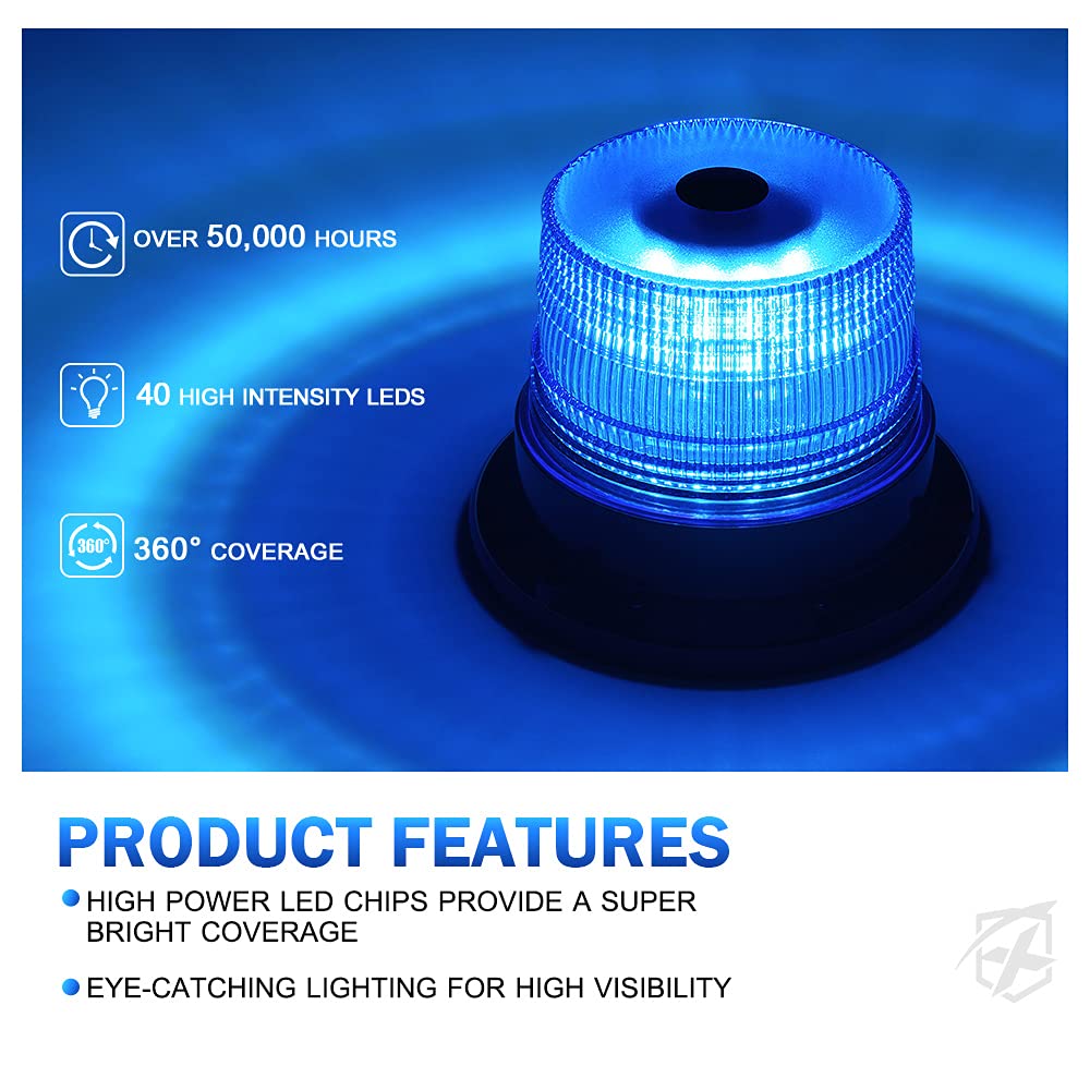 24 LED Warning Light Yellow Xprite 24 LED Strobe Beacon Light - Magnetic Base Roof Top Warning Safety Light Yellow 12V Safety Beacon For Truck - Foto 9