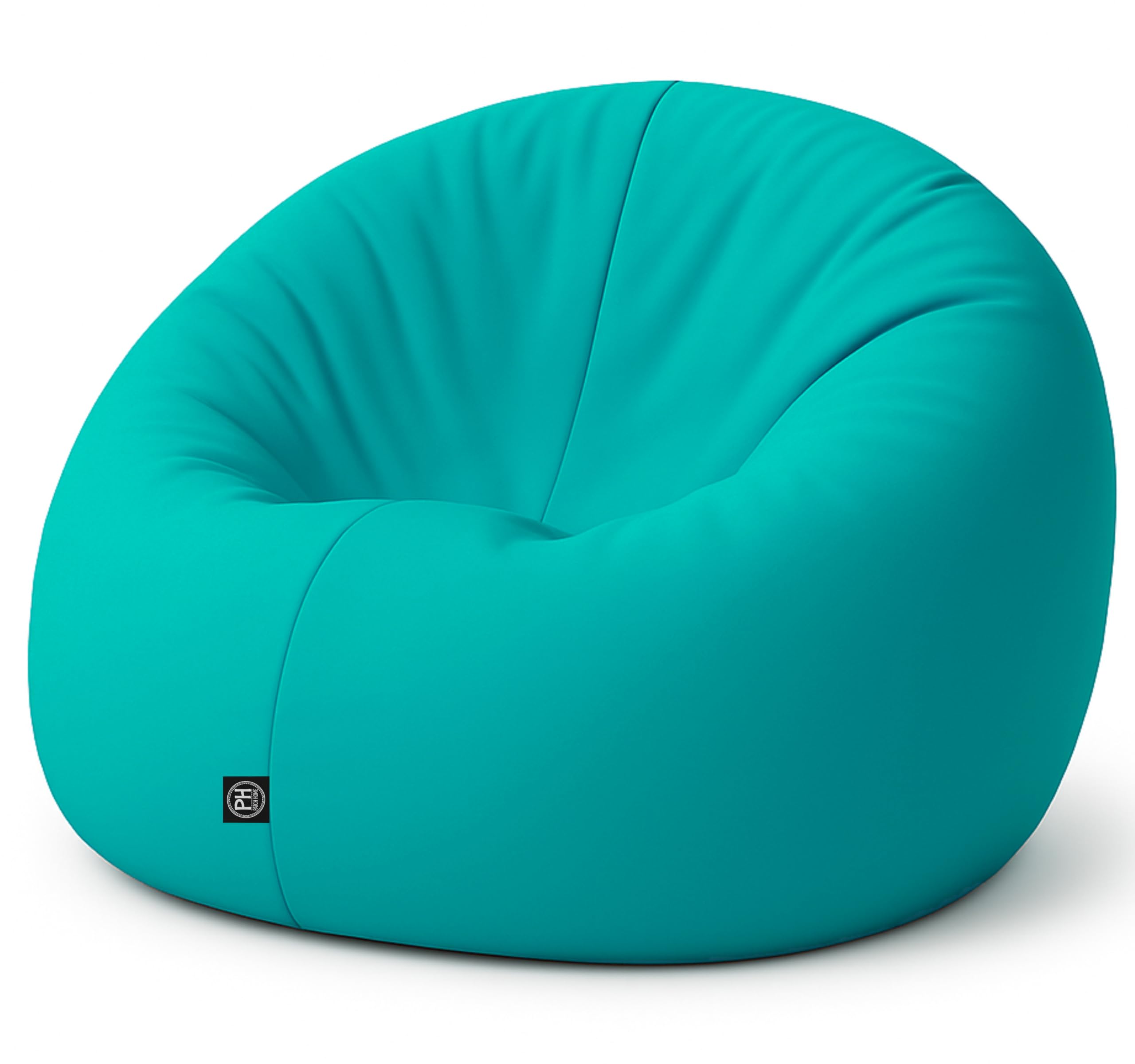 PATCH HOME Sitzsack 2 in 1 Sitzkissen Bodenkissen für Erwachsene & Kinder - Gaming mit Füllung Kissen Sessel BeanBag (Ø 125cm, Türkis)