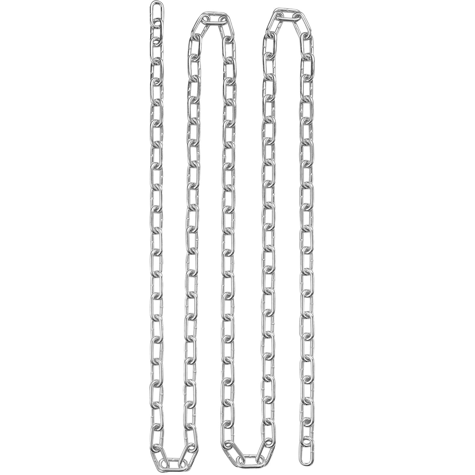 VEVOR Catena a maglie in acciaio al carbonio zincato, 5,1 mm x 76,2 m, Capacità di carico 498kg, Due connettori rapidi, Catena per traino, Sospensione, Campeggio, Catena per Traino Movimentazione