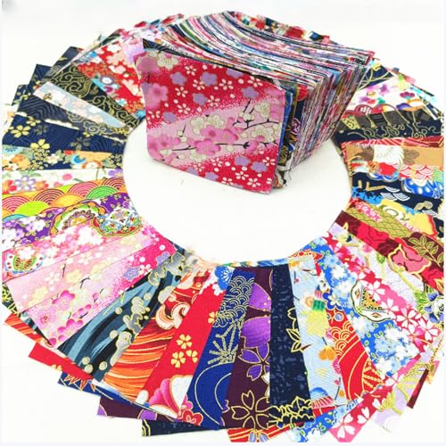 50 Pcs 6 x 6 inch Cotton Fabric 100% Twill Cotton DIY Making Supplies Quilting Patchwork Fabric for Quilting Patchwork Cushions