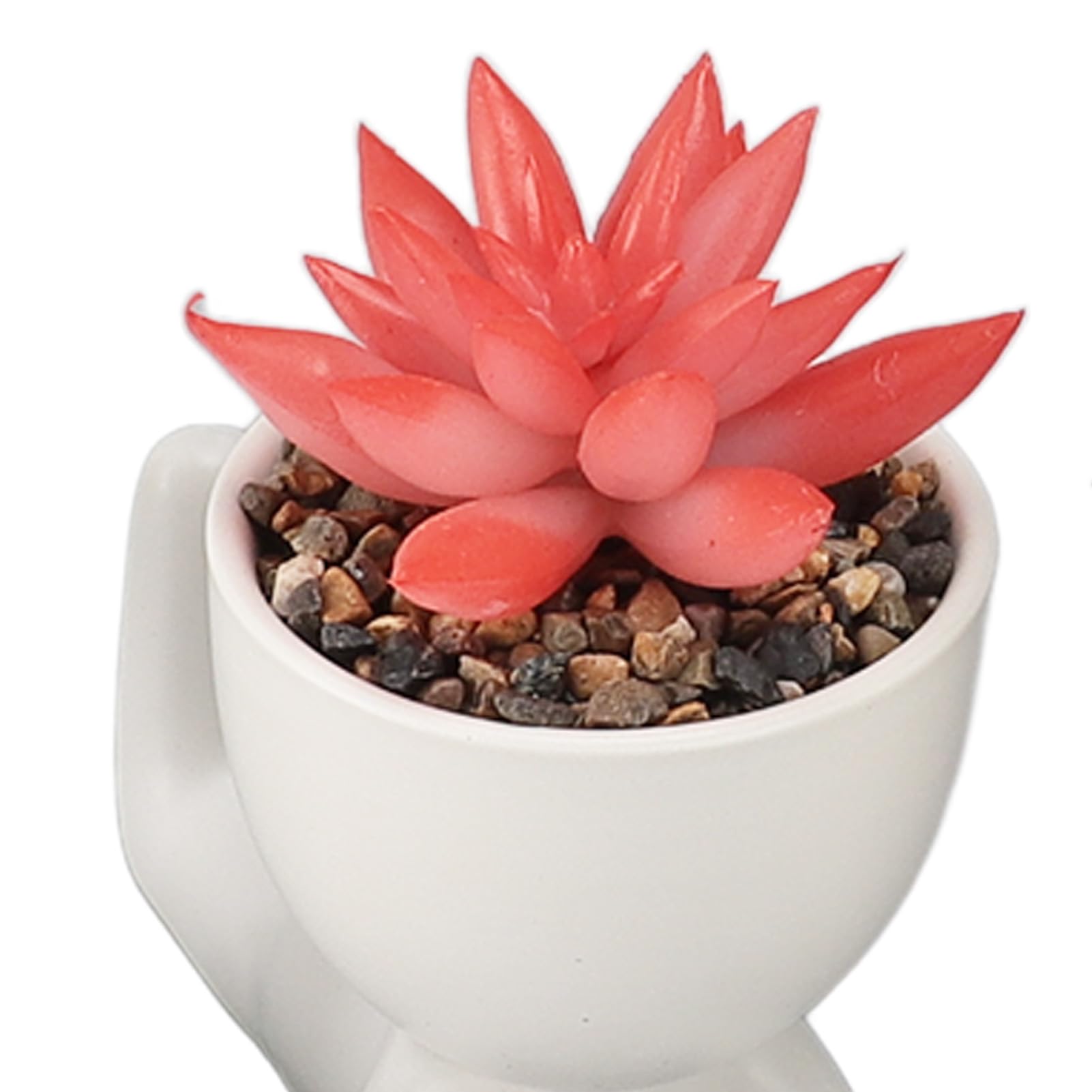 TOPINCN Set di 4 Piante Succulente Artificiali, Vasi Succulenti Finti in Ceramica con Disegni a Forma Umana per la Decorazione della Mensola del Soggiorno Dell'ufficio