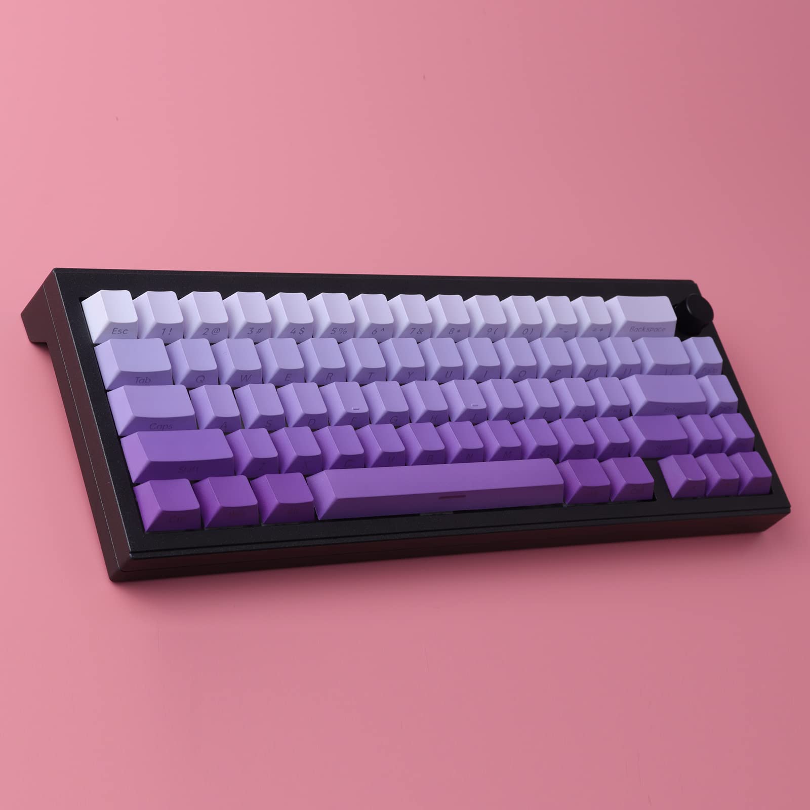 Keycaps PBT 135 Keys Transparent Letter Side Engraved Custom Keycaps for ANSI&ISO Layout Gateron Kailh Cherry MX Switches Mechanical Keyboards (Cherry Profile)