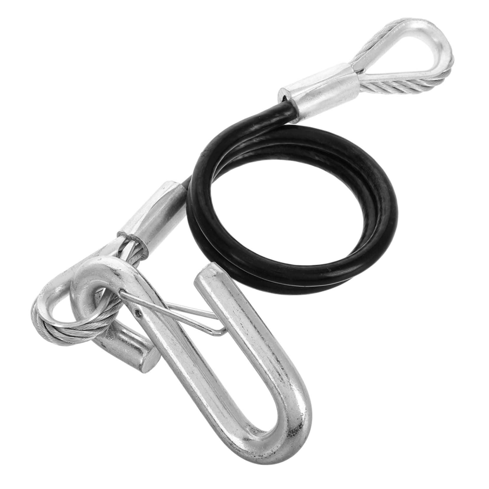 Happyyami Sicherheitskabel für Anhänger Tow Rope mit Haken Wetterbeständig aus Stahlseil Einfache Installation Zuverlässige Verbindung für Anhänger und Transport