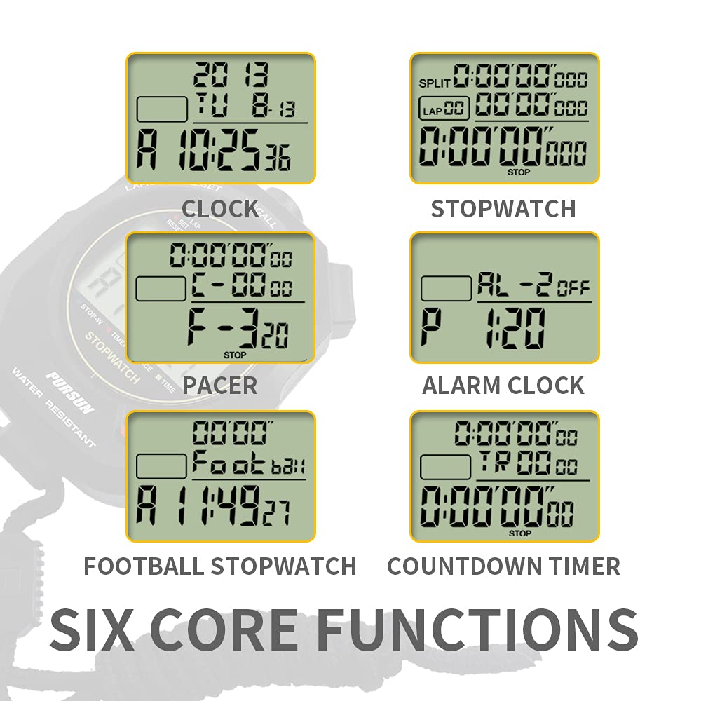 Cronometro sportivo 100 giri cronometro digitale sport cronometro conto alla rovescia timer con 100 giri di memoria 0,001 secondi temporizzazione (nero)