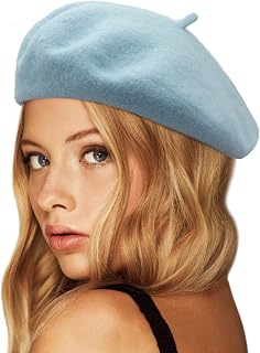 Wool Beret Hat,Solid Color French Style Winter Warm Cap for Women Girls Lady