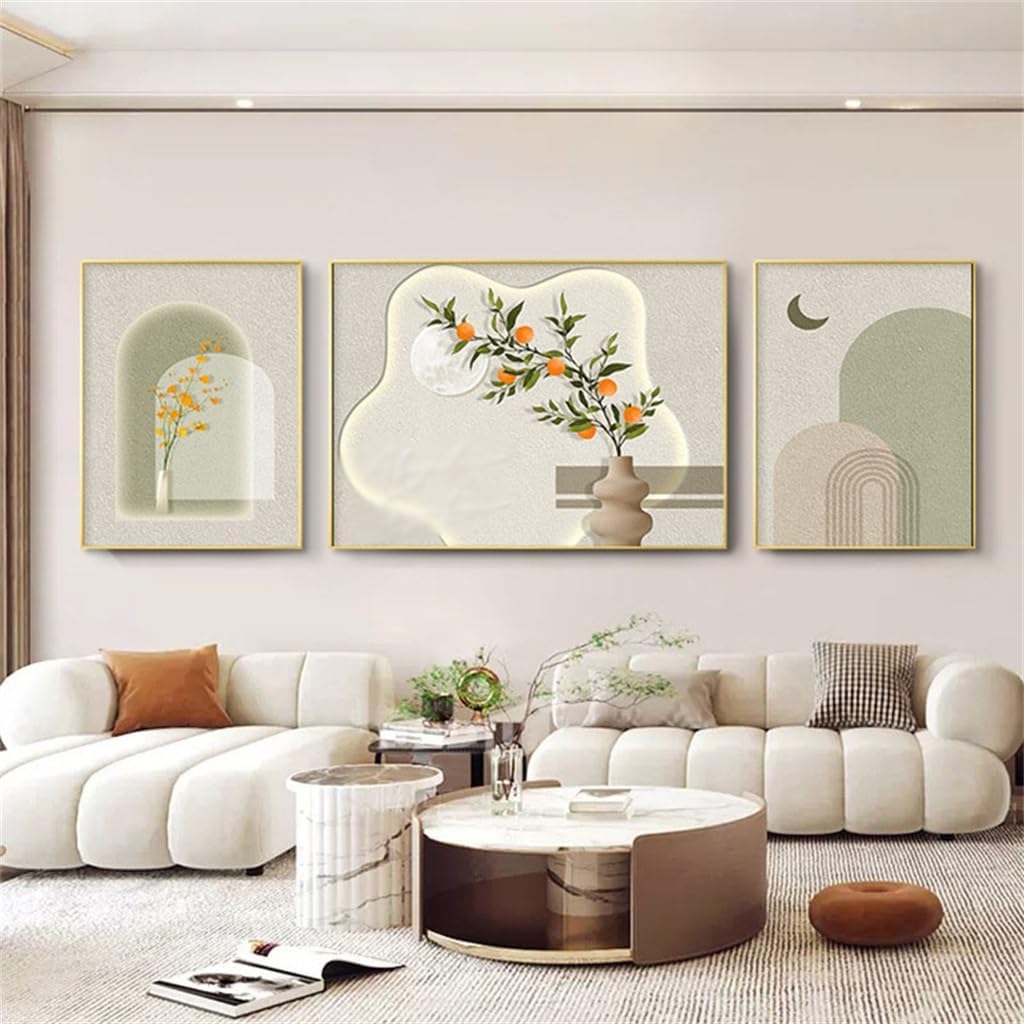 YNBJIL Living Room Decoration Painting Background Wall Hanging Painting Triptych Mural(X-Large)