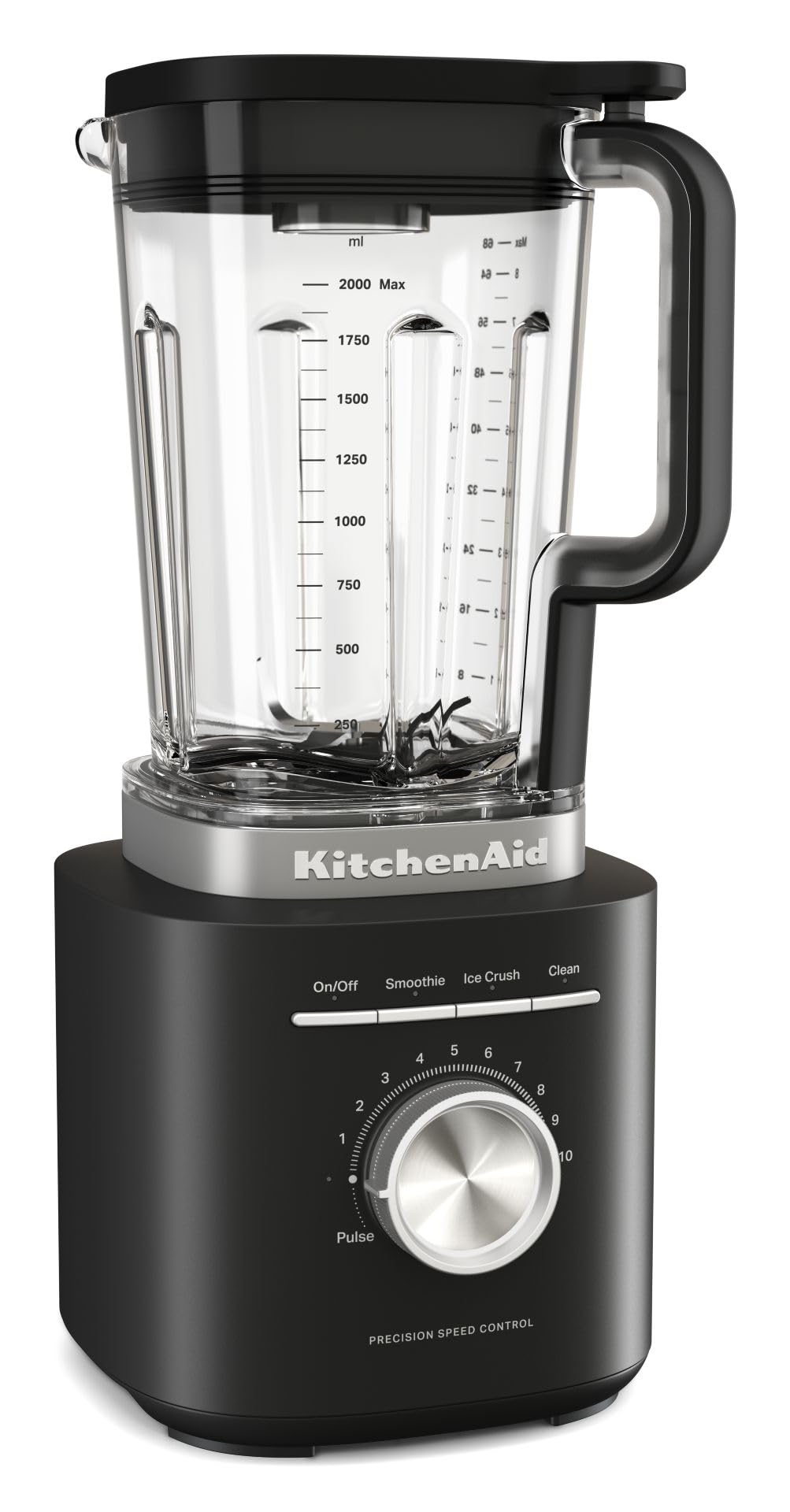 Kitchenaid 5KSB20723EBM Frullatore Pure Power, Motore Potente Con Caraffa Da 2L Senza Bpa, 10 Velocità, Programmi Tritaghiaccio E Smoothie, Lame Asimmetriche Inox, Nero Opaco-image