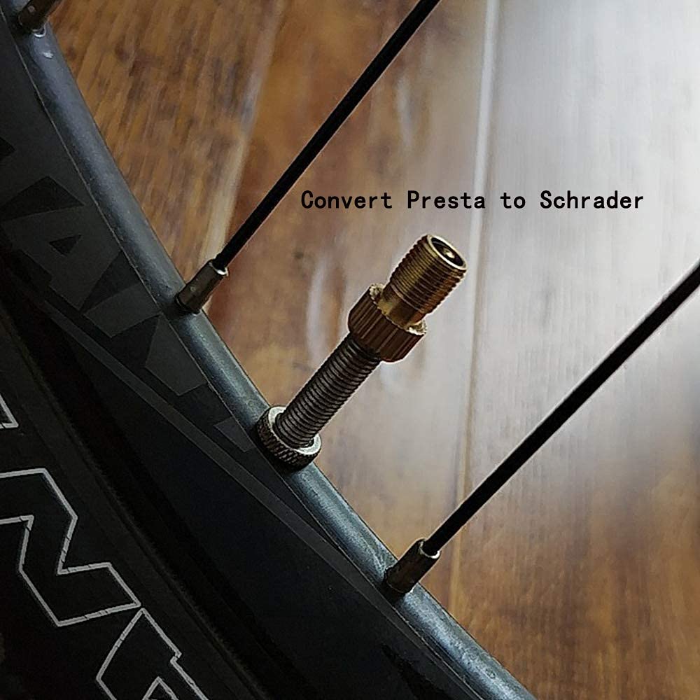 Adattatore Valvole Presta/Schrader Mobi Lock - Confezione 5 Pezzi + 10 Tappi, Ottone - Foto 6