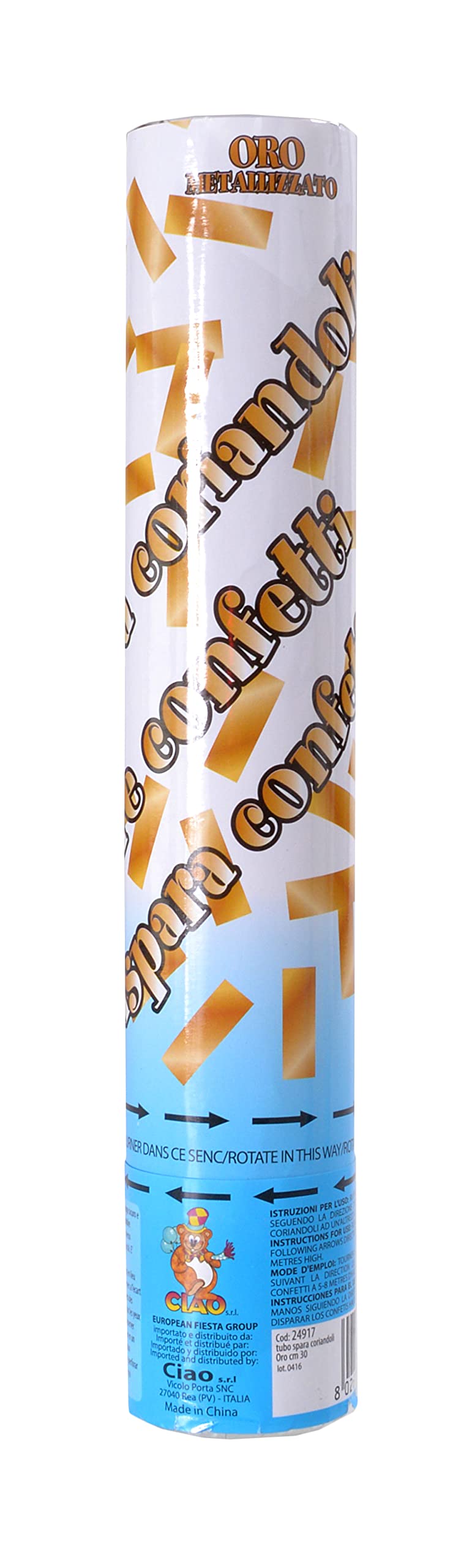 CANNONE SPARA CORIANDOLI tubo 30 CM sparacoriandoli feste party festa matrimonio - Ingrosso Sesto Fiorentino