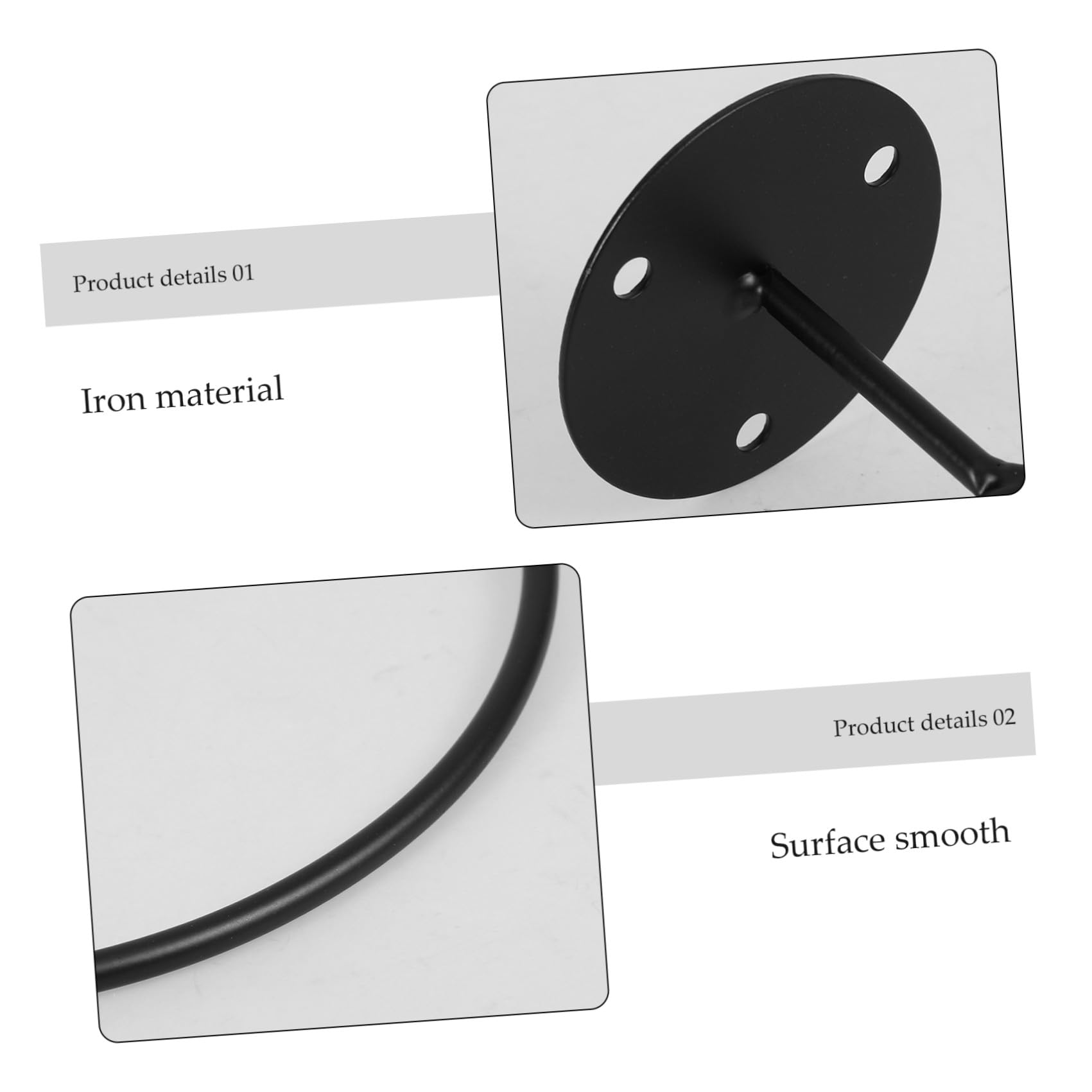 Estante de Bolas para Montaje en Pared Negro de Hierro 3 Piezas | Soporte Firme y Resistente, Formato Práctico para Exhibición y Almacenamiento, Paquete de 3 Unidades
