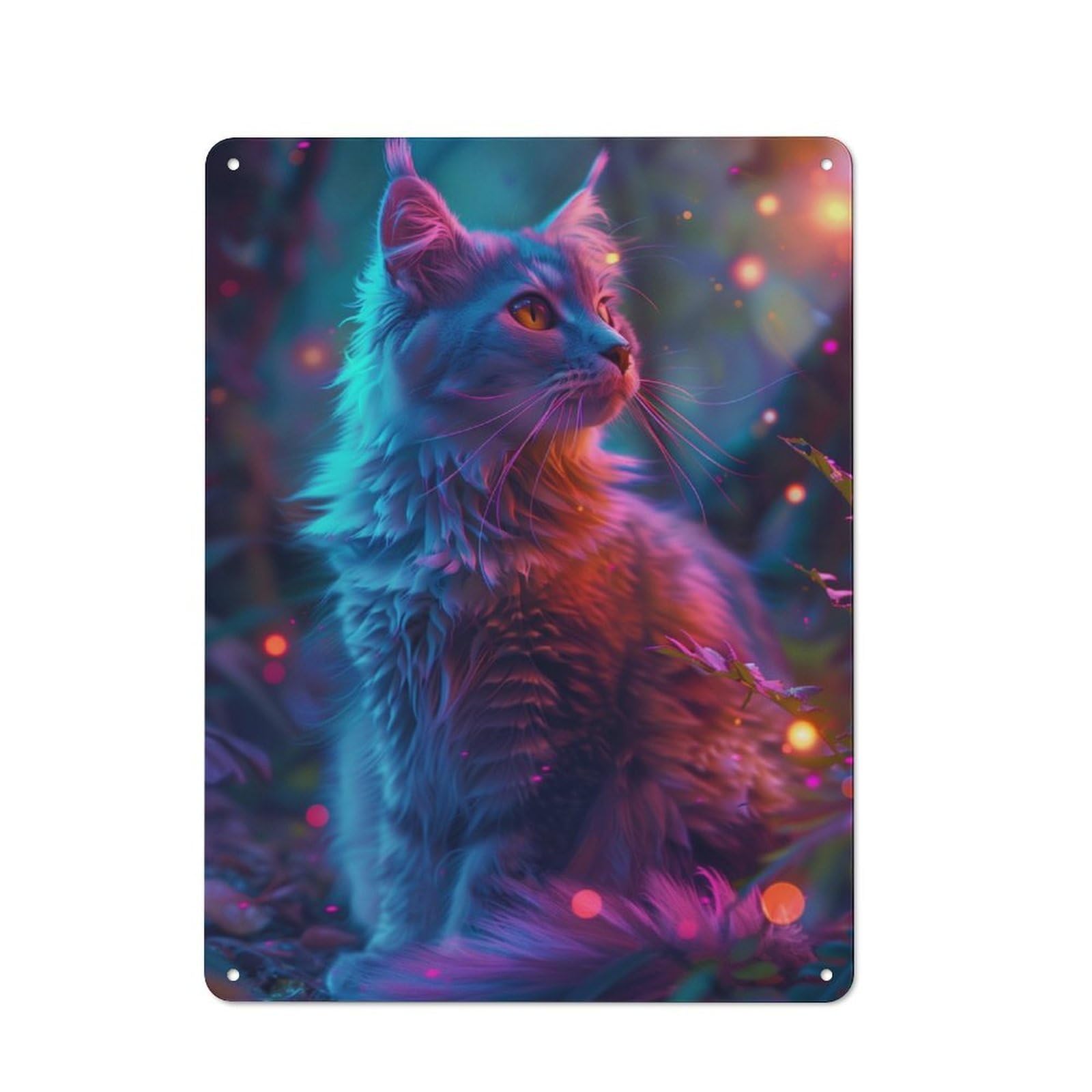 Junmoney Magical Cat Retro Metal Plaque 40X30cm For Lounge Or Reading Corner, Winter Wall Decor For Reading Corner Decorators