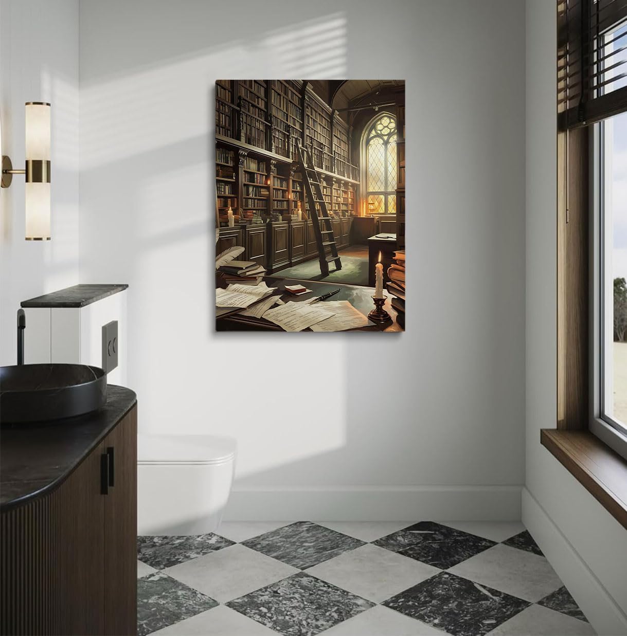 Vintage Library Wall Art, Dark Academia Print Poster, Gothic Literature Quote, Study Room Decor 24x36inch Unframed - Image 3