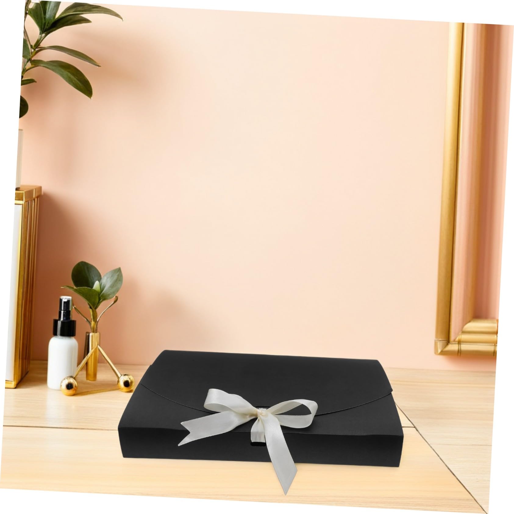 Zerodeko 20 Stück Teiliges Geschenkverpackungsset Schwarz Geschenkbox für Schals Hemden Dessous und Handtücher mit Schleifenband Vielseitig für Weihnachten Geburtstag Hochzeit Shower Party