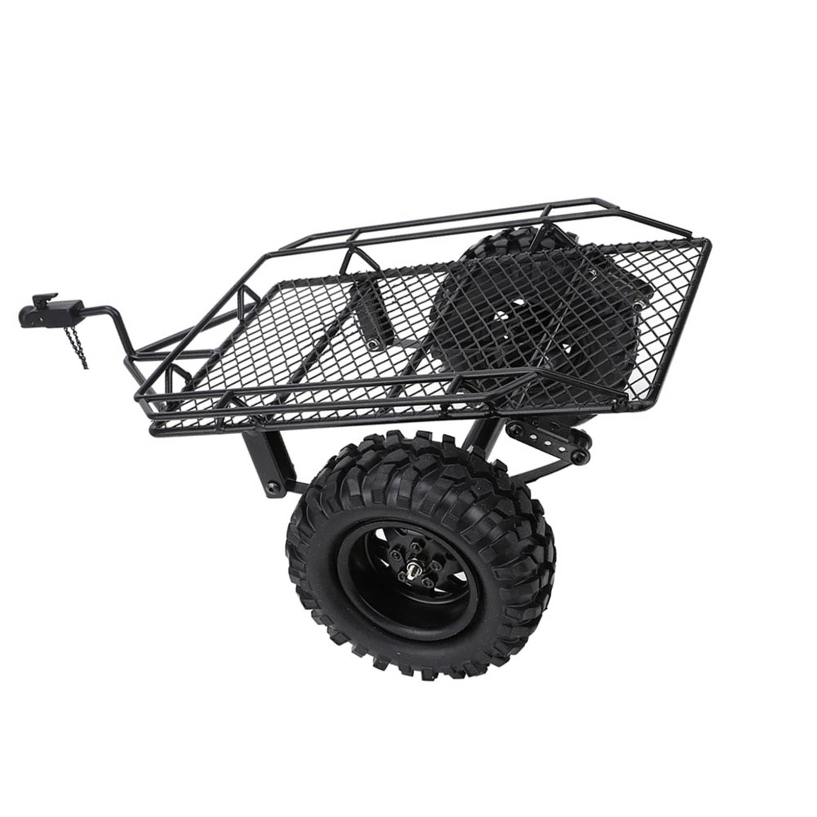 Yinhing Metalowa Przyczepa z łyżką RC Symulacja Przyczepy Samochodowej do D90 SCX10 CC01 /10 Akcesoria do Pojazdów w Skali Idealne Majsterkowania i Ulepszania wrażeń z RC (BLACK)