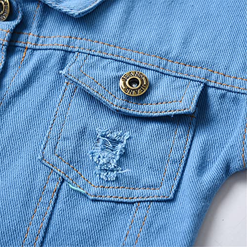 QZH.DUAO Baby Girls Long Sleeve Tie-dye Denim Coat, 6 Months - 8 Years4