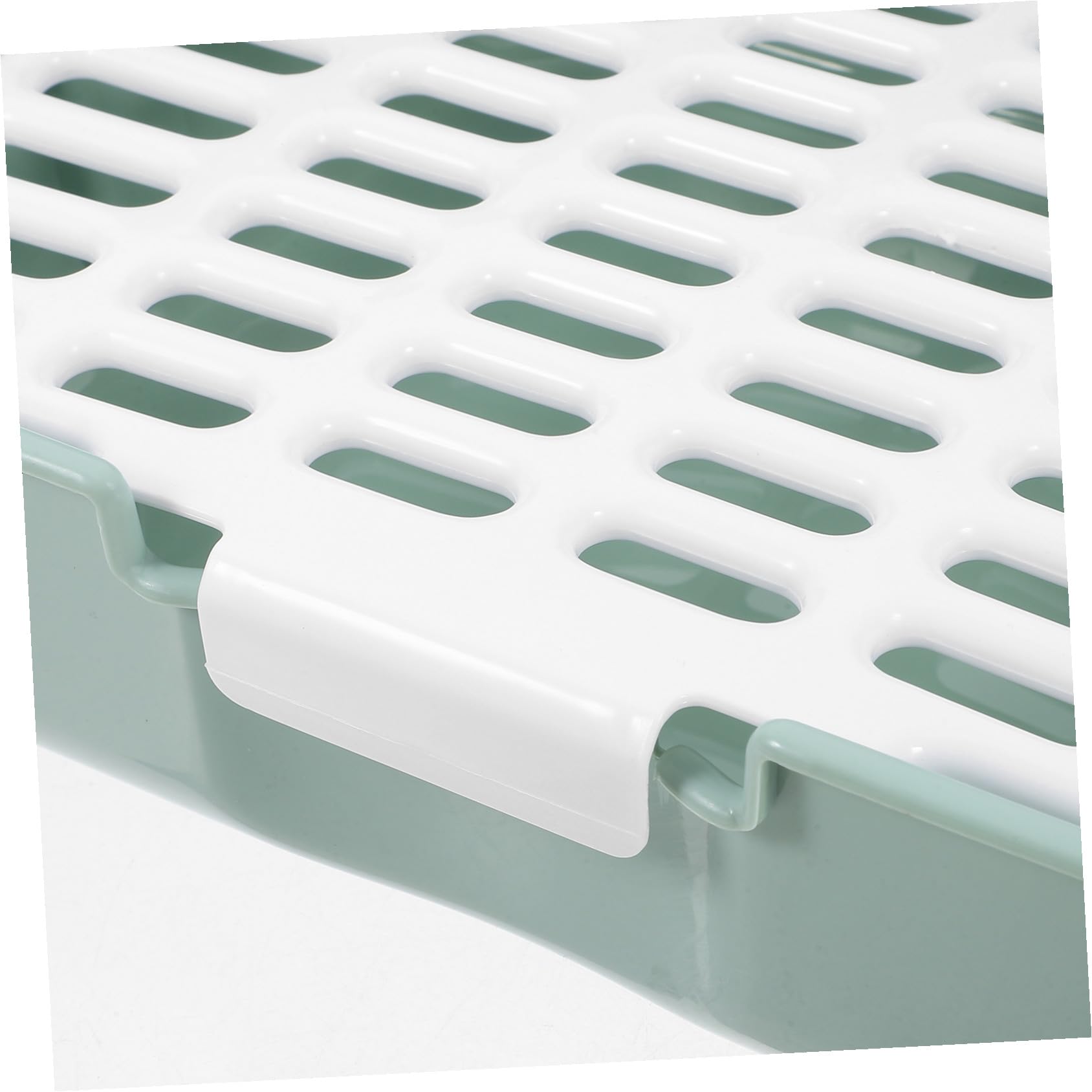 Kaninchentoilette Eckschale aus Abs mit Antispritz Design und Komfortabler Umgebung Große Meerschweinchen Töpfchen für Kaninchen und Zwergkaninchen in Hellem Grün