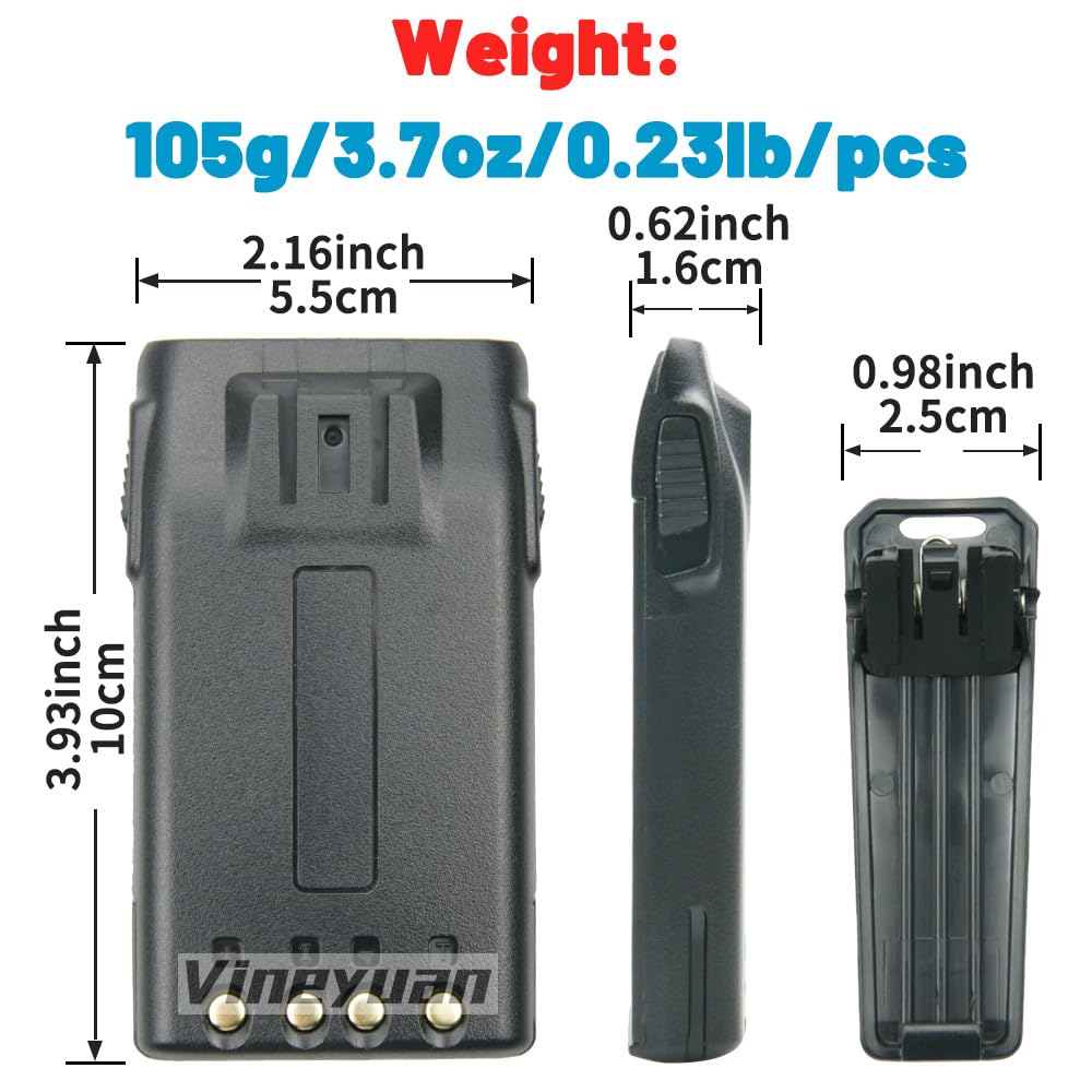 Batteria agli ioni di litio 7.4V 1700mAh 1A17KG-3 per WouXun KG-UVD1P KG-UV6D KG-659 KG-699 KG-689 Batteria rapida radio bidirezionale con clip da cintura