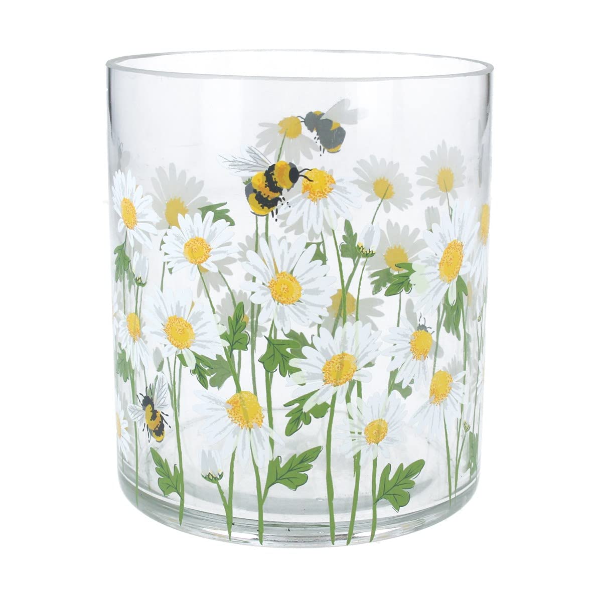 Gisela Graham Spring Daisy Bee Glass Nite Lite Pot Large