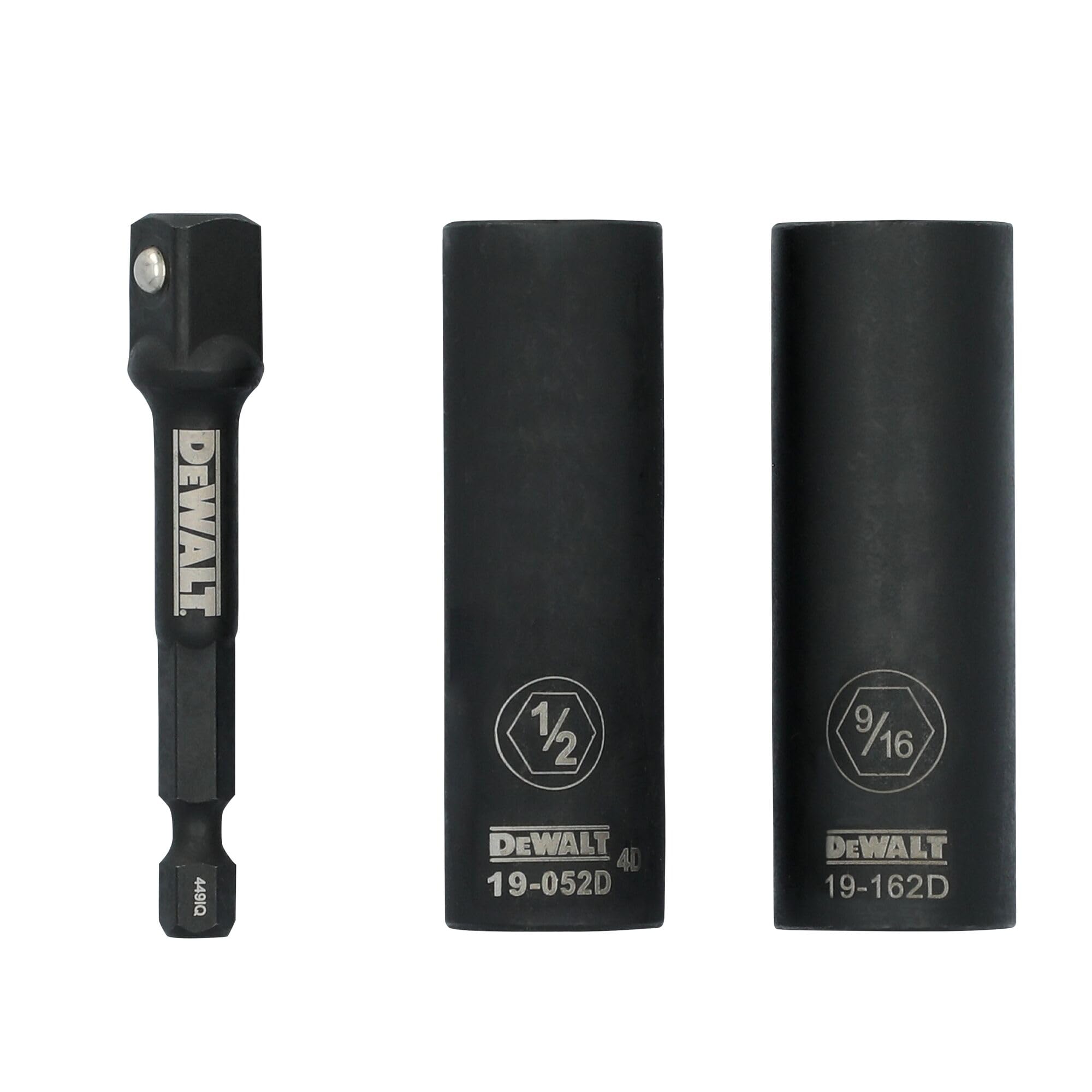 DEWALT 3/8 inch Deep Impact Socket Set 3 Pcs Standard SAE